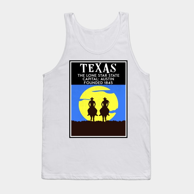 Texas The Lone Star State Travel Austin Dallas Houston Fort Worth El Paso Tank Top by TravelTime